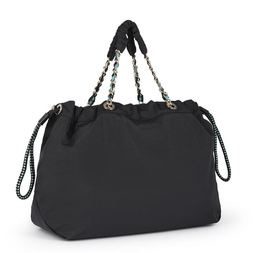 Large Black T Lux Shoulder Bag