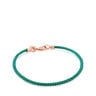 Bracelet TOUS Chokers en Argent Vermeil rose et cordon turquoise