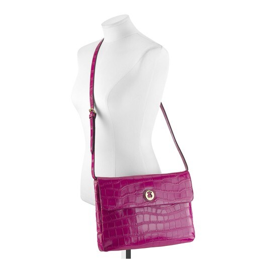 Fuchsia colored Leather Brooklyn Coco Clutch bag