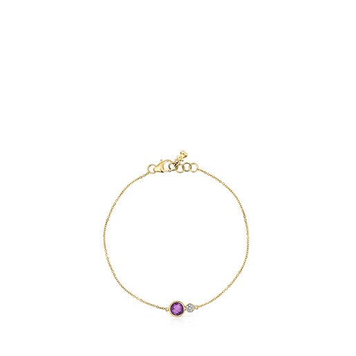 Gold with Amethyst and Diamonds Color Kings Bracelet