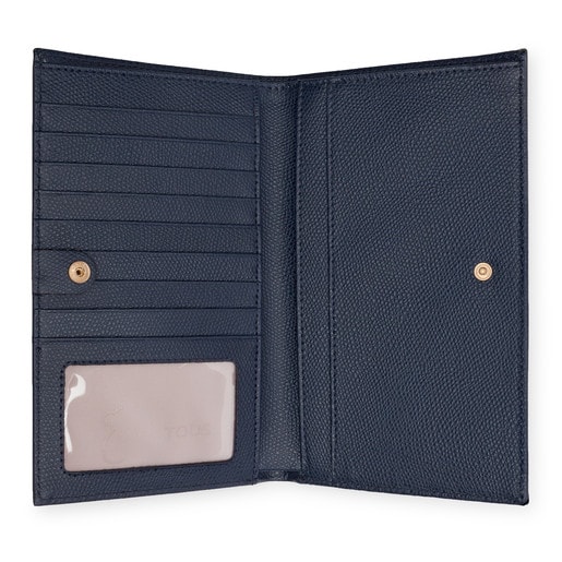 Mittelgroße Brieftasche Odalis aus Leder in Marineblau