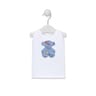 Camiseta S/M oso Beach Azul Celeste