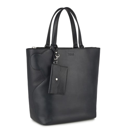 Navy colored Leather Iconica Tote bag
