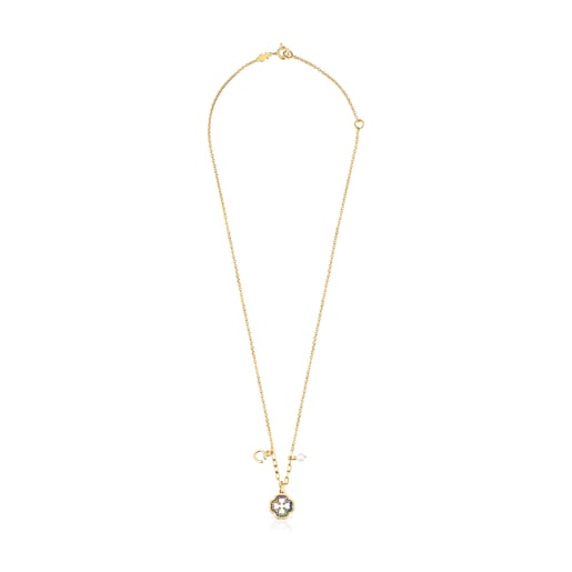 Silver Vermeil TOUS Good Vibes clover Necklace with Gemstones | TOUS