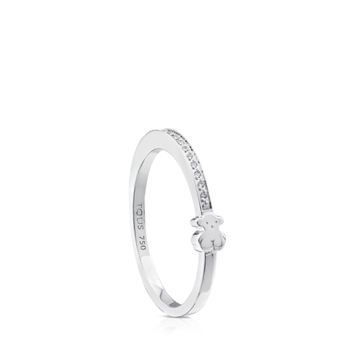 Anillo Puppies de Oro blanco con Diamantes