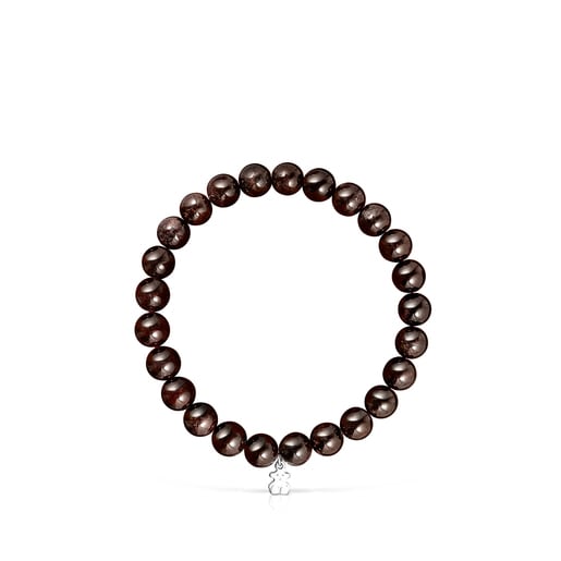 Garnet and Silver Color Bracelet