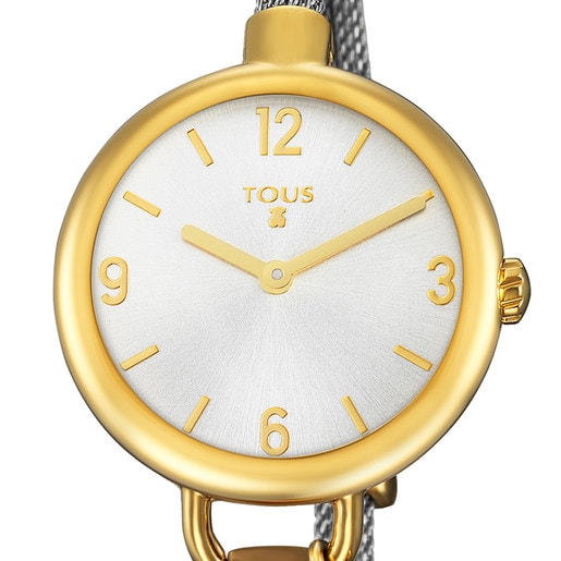 Gold IP Steel Hold Watch with Steel strap