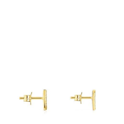 Pendientes mini cuerno de oro y diamantes TOUS Good Vibes