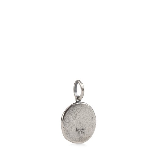 Oxidized Silver La XIII Pendant with Mother-of-pearl
