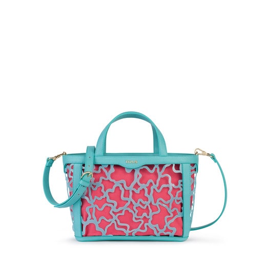 Small coral-mint colored Kaos Shock Reversible Handbag