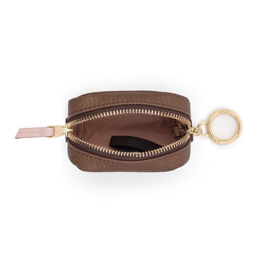 Brown-pink Elice New Change purse-key ring