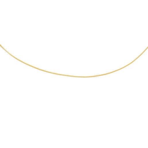 Enge Halskette TOUS Chain aus Gold, 45 cm lang mit feiner Kordel.