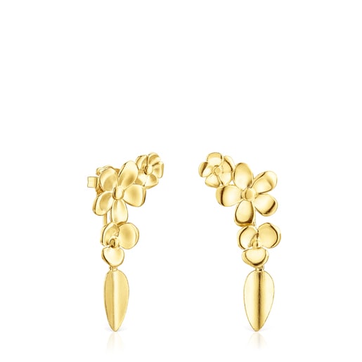 Short Silver Vermeil Fragile Nature Earrings | TOUS