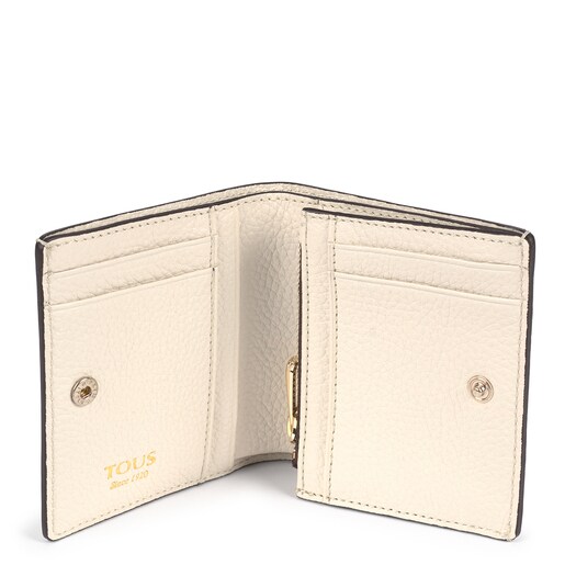 Billetera mini Tous Icon de piel beige