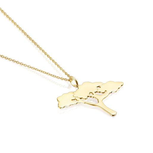 Collar largo Save árbol con baño de oro 18 kt sobre plata