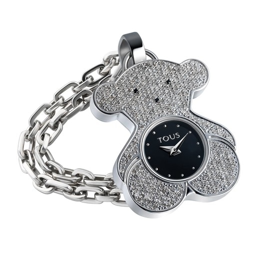 Uhr Tousy aus Stahl mit Diamanten