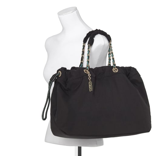 Large Black T Lux Shoulder Bag