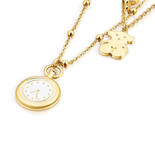 Imperdible Job con baño de oro 18 kt sobre plata