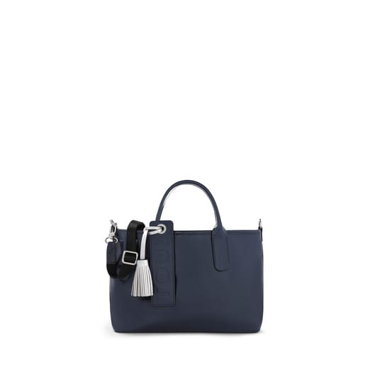 Μικρή τσάντα Tote Francine Crack από Δέρμα σε μπλε χρώμα