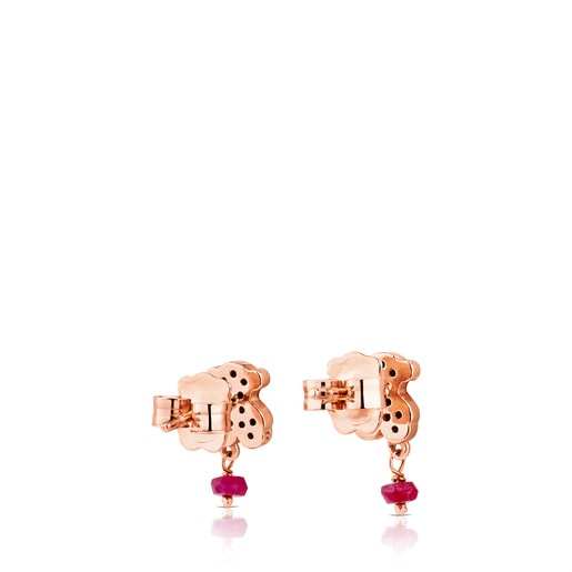 TOUS Rose Vermeil Silver Motif Earrings | Westland Mall