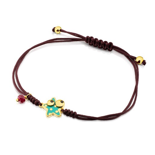 Vermeil Silver Face Bracelet with Ruby, Enamel and Spinel