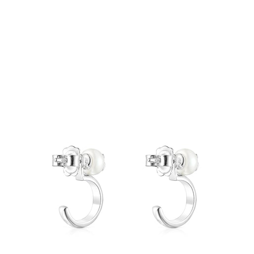 TOUS Silver and Pearl Icon Pearl Earrings | Westland Mall