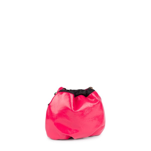 Μίνι τσάντα-πουγκί Tulia Crack σε φούξια χρώμα