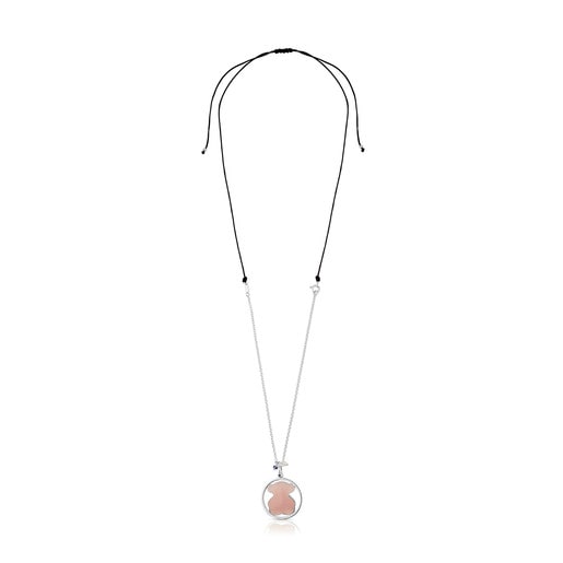 Collar de plata con cuarzo rosa, Iolita y perla Camille