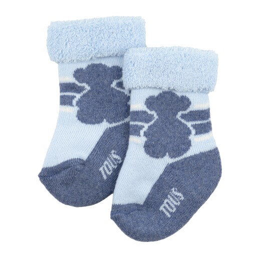Set de calcetines rayas y osos Sweet Socks Celeste
