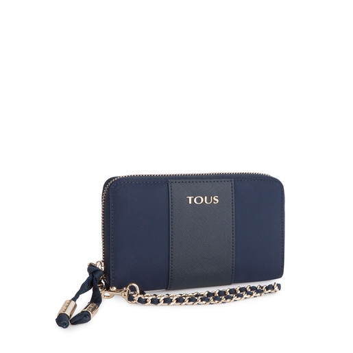 Navy colored Canvas Brunock Chain Wallet