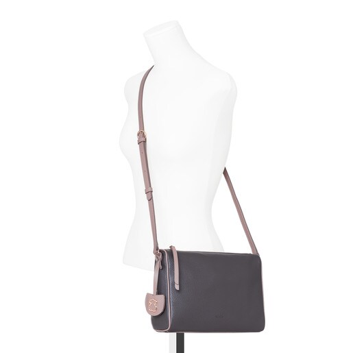 Gray-taupe colored Leather Arisa Crossbody bag