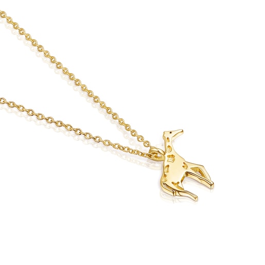 Silver Vermeil Save giraffe Necklace