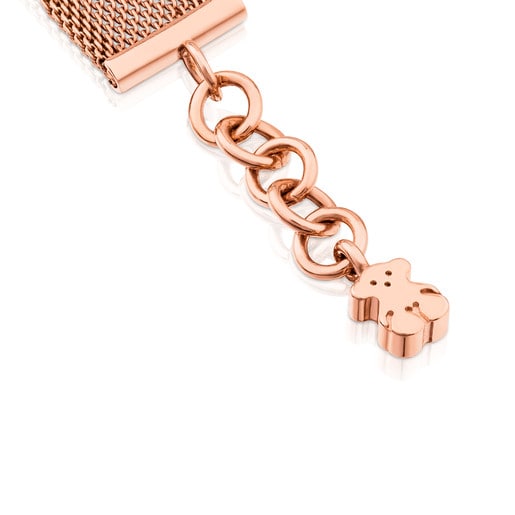 Bracelet Icon Mesh en acier et argent vermeil rose