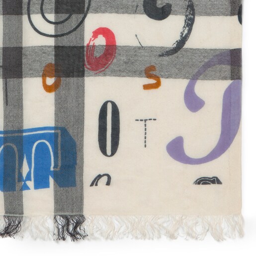 Multicolored Alicya Letters foulard