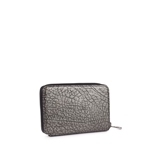 Small leather silver Bridgy wallet