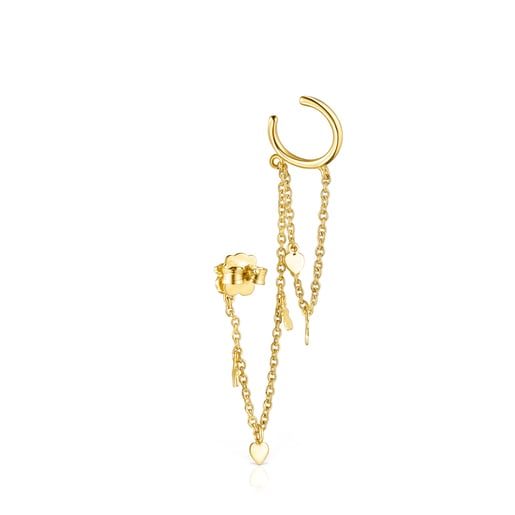 Earcuff TOUS Cool Joy de plata amb bany d'or 18 kt sobre plata with Bear, Star and Heart motifs