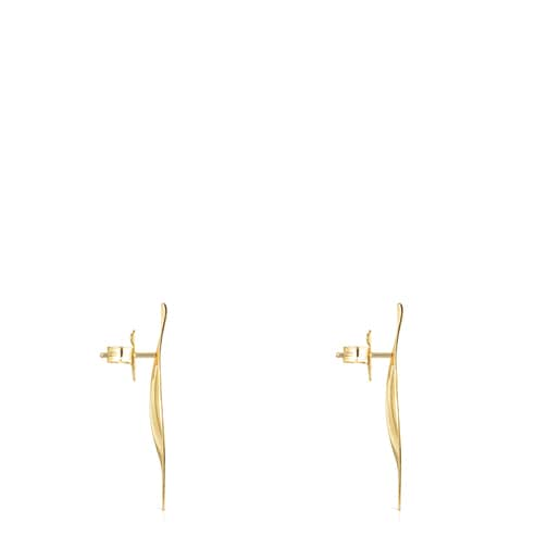 Small Silver Vermeil Nenufar petal Earrings | TOUS