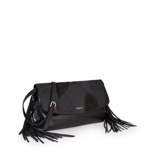 Black colored Leather Silas Clutch bag