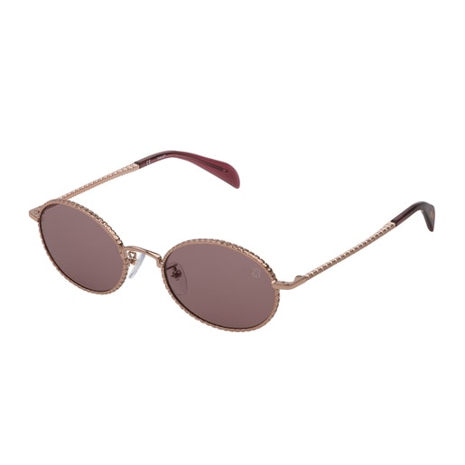 Lunettes de soleil Ourson Straight en Métal de couleur rose