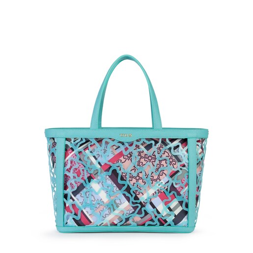 中型 カーキ/マルチカラー Kaos Shock リバーシブルスカーフ ハンドバッグ