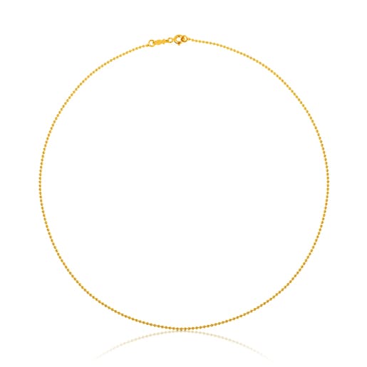 Zlatý Priliehavý náhrdelník s 1,2 mm guľôčkami, dĺžky 45 cm TOUS Chain
