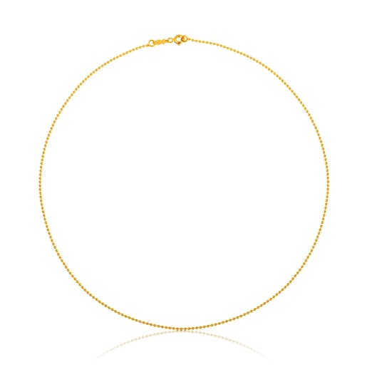 Naszyjnik choker ze złota, z kulkami o średnicy 1,2 mm, o długości 45 cm TOUS Chain