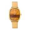 Heritage Gems watch in gold-colored IP steel with a Tiger’s eye sphere