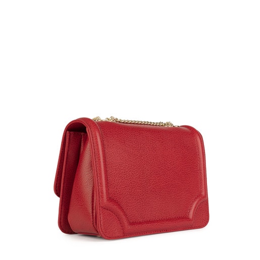 Small red Leather Obraian Crossbody bag