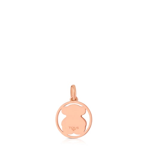 Ciondolo con placcatura in oro rosa 18 kt su argento e madreperla motivo orsetto Camille