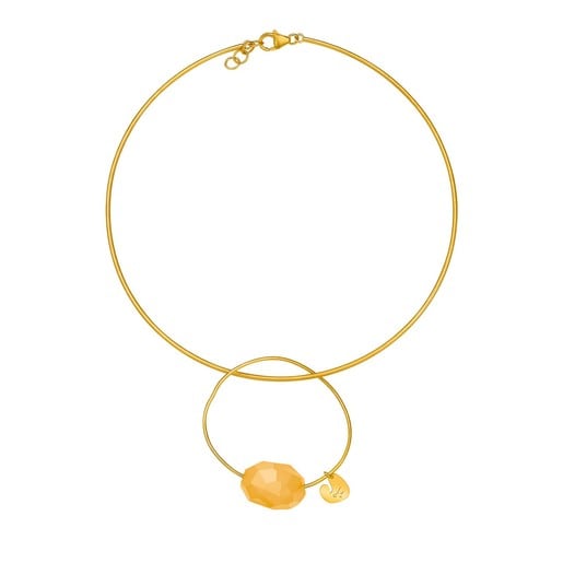 Vermeil Silver Eugenia By TOUS Cercle Necklace with Agate