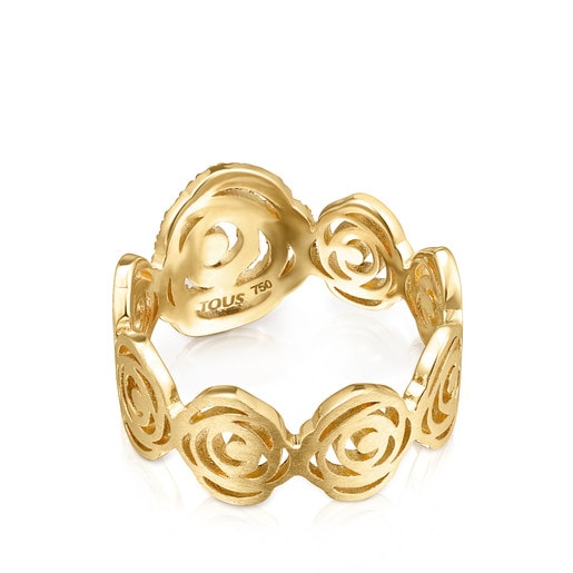 Gold ATELIER Rosa de Abril ring with Diamonds