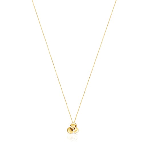 Gold Fragile Nature flower Necklace with Diamond