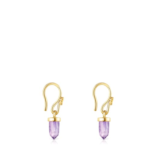 Silver Vermeil TOUS Good Vibes Earrings with Amethyst