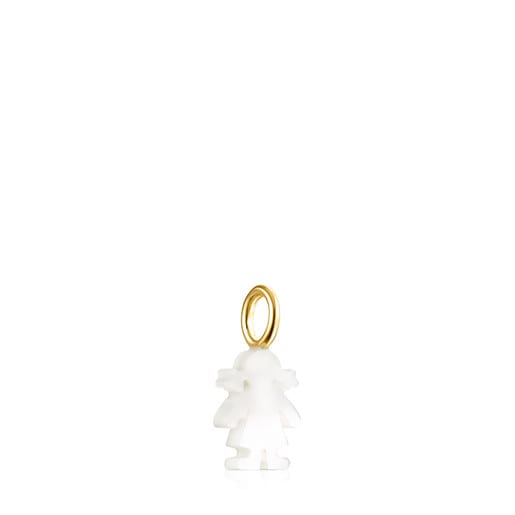 Sweet Dolls Girl Pendant in Gold and Mother-of-Pearl